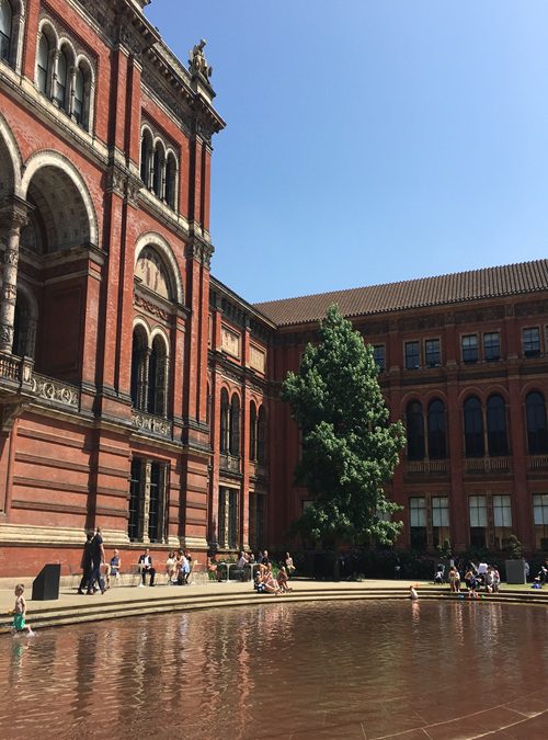 The outside of the V&A Building on a sunny day