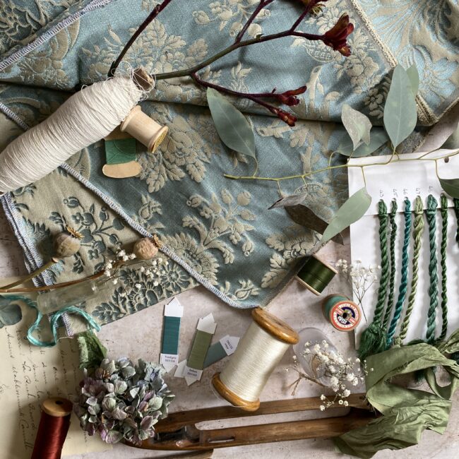Flat Lay of Fabrics and Yarns
