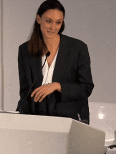 Charlotte Bainbridge at Lectern whilst talking