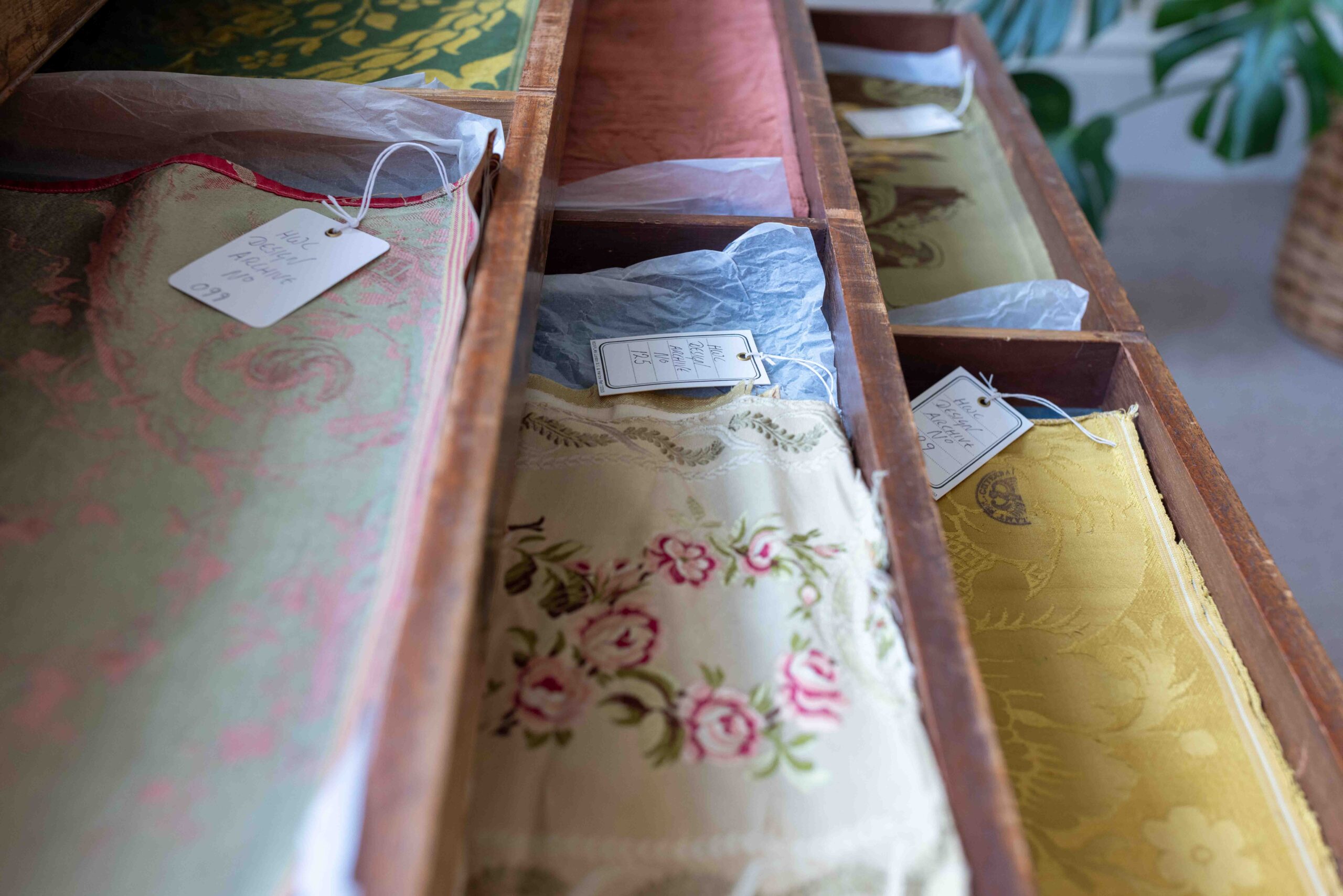 Archive fabric at Humphries Weaving Showroom
