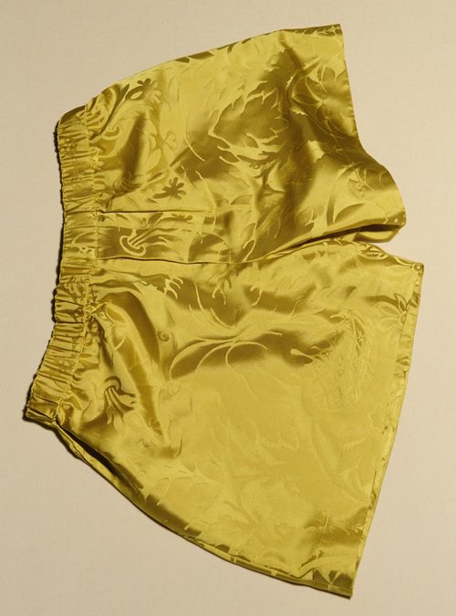 Citron Silk Damask Shorts