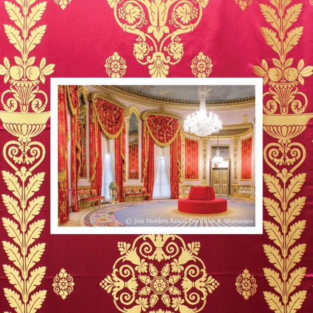 Today we are looking back at Brighton Pavilion which is still one of the most striking rooms in the UK. 
,
In late 2014 Humphries Weaving were approached by Annabel Westman FSA, textile historian & interiors consultant, @fringefrogandtassel as she was researching fabric for the restoration of the Saloon at Brighton Pavilion.

Described as ‘His Majesty’s Geranium and Gold’ and working from a watercolour of the room, Annabel described to Richard Humphries that the design included ‘yellow bird flower and scroll pattern’.

Richard dove into the Humphries Weaving archive and produced a black and white photographic image of a design that fitted the description.

From this small 6×4 image, Natalie Mumford began redrawing the design by hand to the full scale of 21 inches wide and 50 inches in length. A further 50 hours of CAD work followed, the team carefully plotted the trellis of rosettes that form part of the pattern and quarter drop repeat.

The Geranium and Gold pure silk tissue woven by Humphries Weaving has been used in wall panels, magnificent drapery and to cover furniture.

Project reference: 2513

#HumphriesWeaving #historictextiles #fabricrecreation #BrightonPavillion #silkweaving #silkfabric #bespokeweaving
